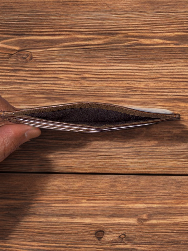 Single Card Holder Made from Genuine Cow Hide