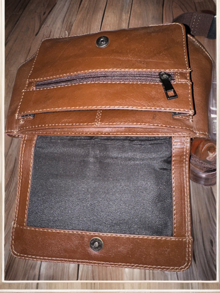 Brown Genuine Leather waist Bag for men and women