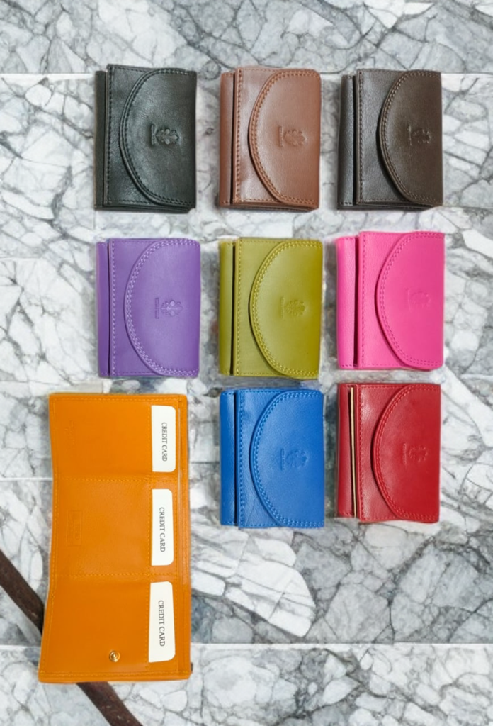 Small ladies wallet made of genuine leather