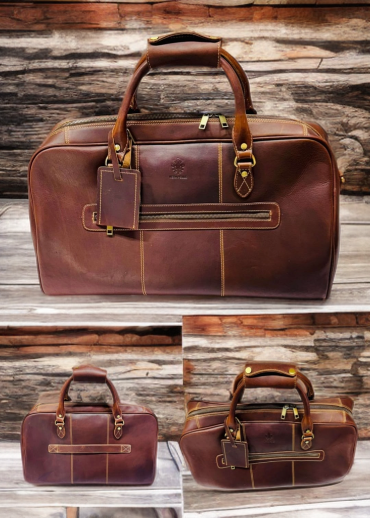 Exclusive duffle made of genuine leather