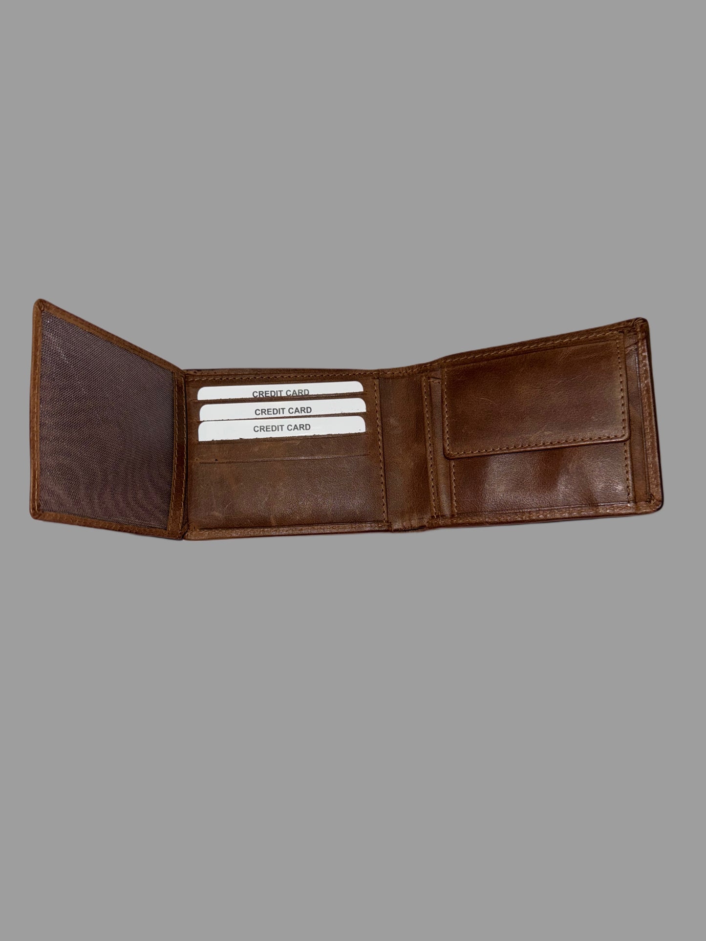 Bifold woven wallet with premium wash leather