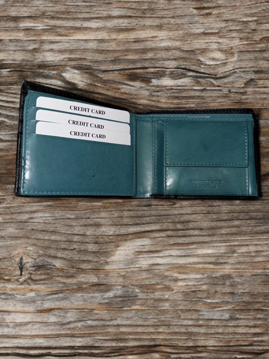 Soft nappa multi color bifold genuine leather wallet