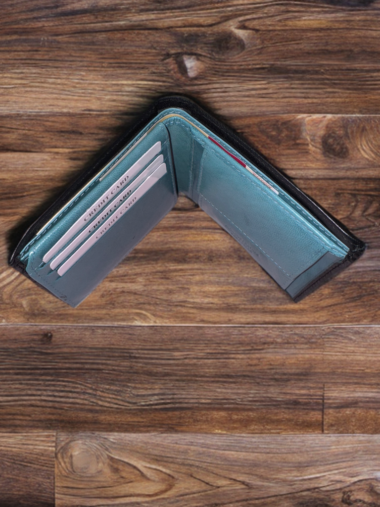 Soft nappa multi color bifold genuine leather wallet