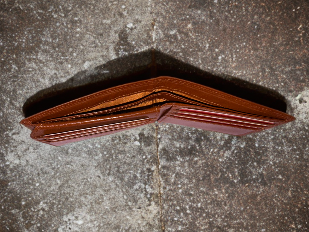 Dollar size wallet made of exclusive genuine VT leather