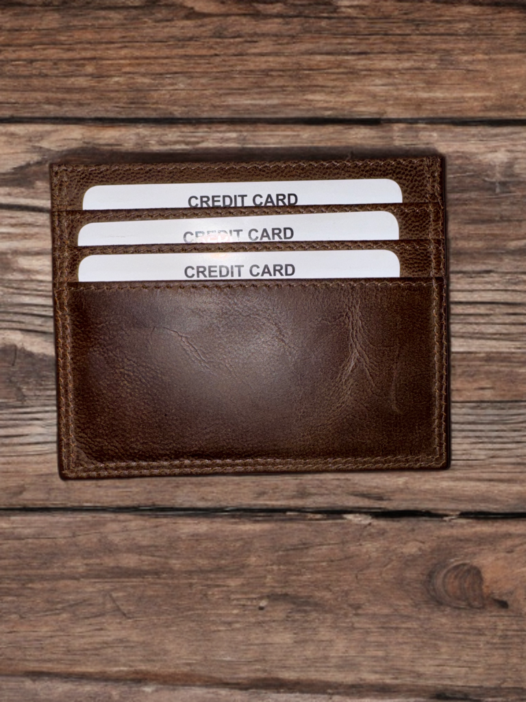 Single Card Holder Made from Genuine Cow Hide