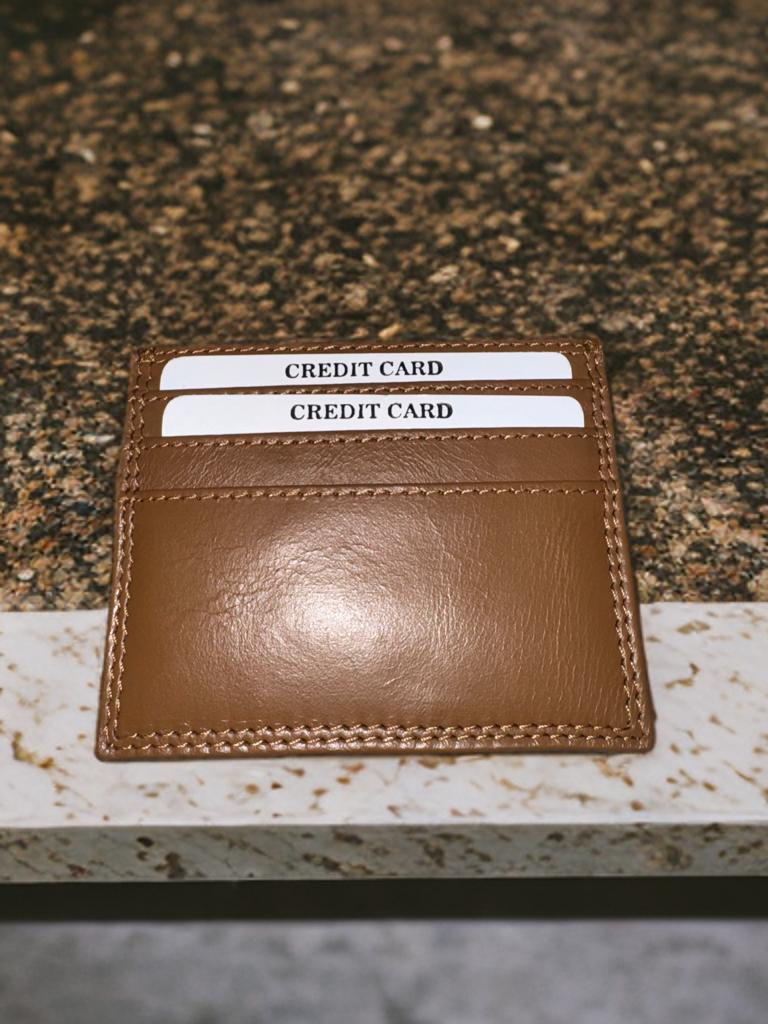 Single Card Holder Made from Genuine Cow Hide